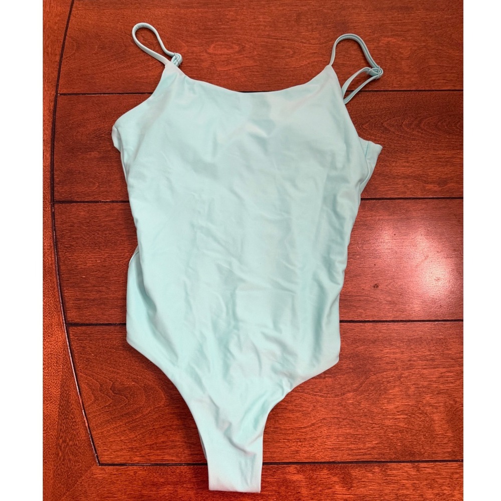 Body Glove Simplicity One Piece Swimsuit Sea Mist Blue Cutout Medium 3950663A